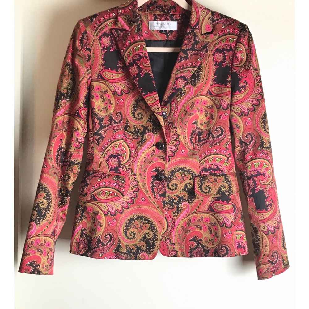 Tahari Arthur S. Levine Paisley Blazer Size 6